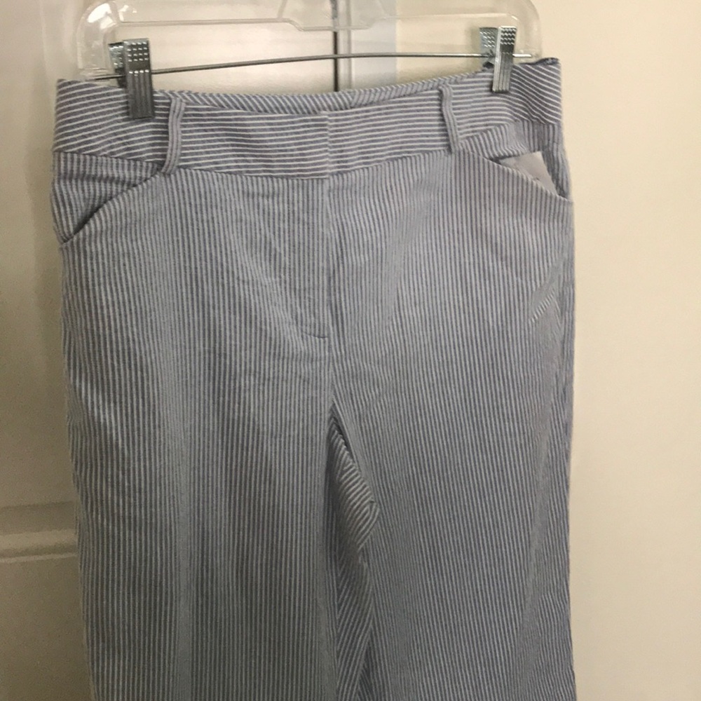 Talbots trousers blue striped s 6 classic style straight leg - Picture 4 of 8